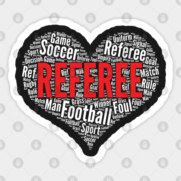 Referee Heart Shape Word Cloud Football Soccer design Sticker by theodoros20